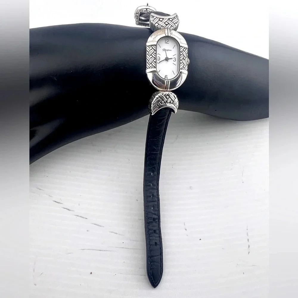 Brighton Bridgeport Woman's Quartz Watch Right Handed Leather Band New Battery.